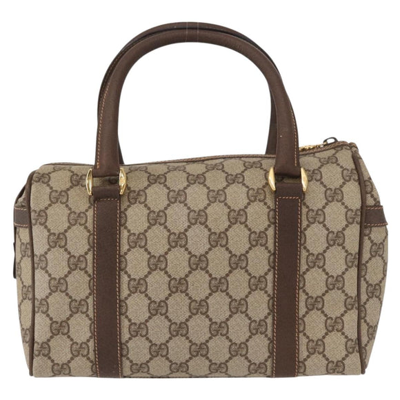 GUCCI GG Supreme Hand Bag PVC Beige Gold 000 101 0093 Auth 155653