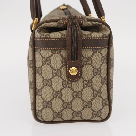 GUCCI GG Supreme Hand Bag PVC Beige Gold 000 101 0093 Auth 155653