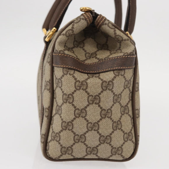 GUCCI GG Supreme Hand Bag PVC Beige Gold 000 101 0093 Auth 155653