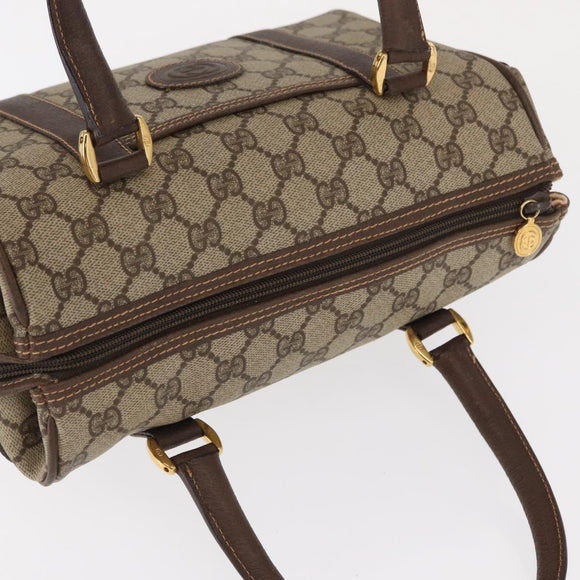 GUCCI GG Supreme Hand Bag PVC Beige Gold 000 101 0093 Auth 155653