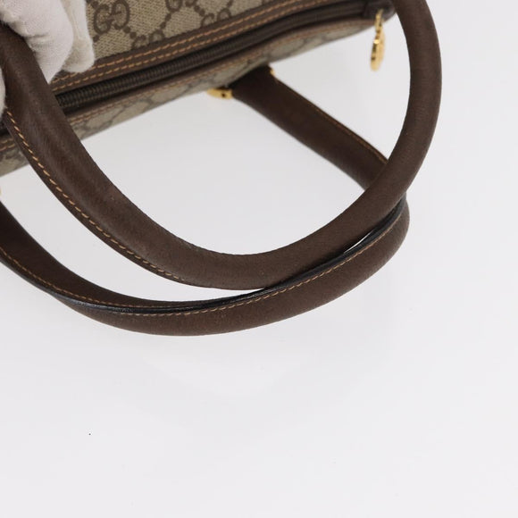 GUCCI GG Supreme Hand Bag PVC Beige Gold 000 101 0093 Auth 155653