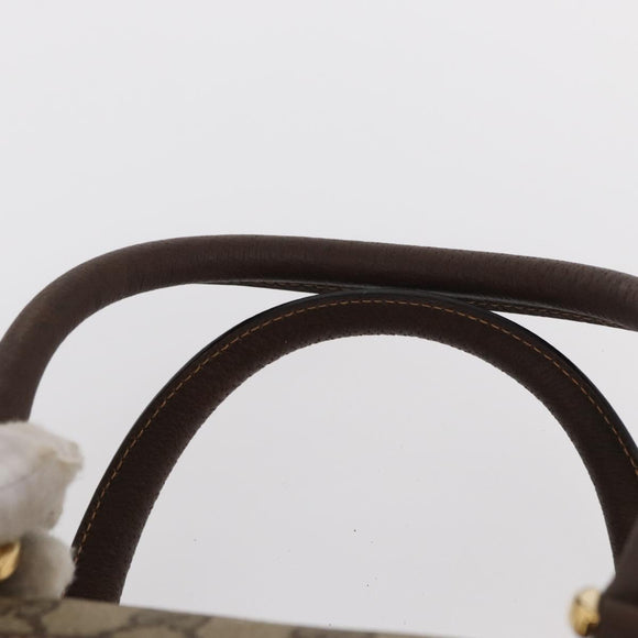 GUCCI GG Supreme Hand Bag PVC Beige Gold 000 101 0093 Auth 155653