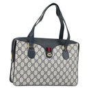 GUCCI GG Supreme Sherry Line Hand Bag PVC Navy Red 41 02 079 Auth 155654-1