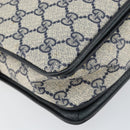 GUCCI GG Supreme Sherry Line Hand Bag PVC Navy Red 41 02 079 Auth 155654-11