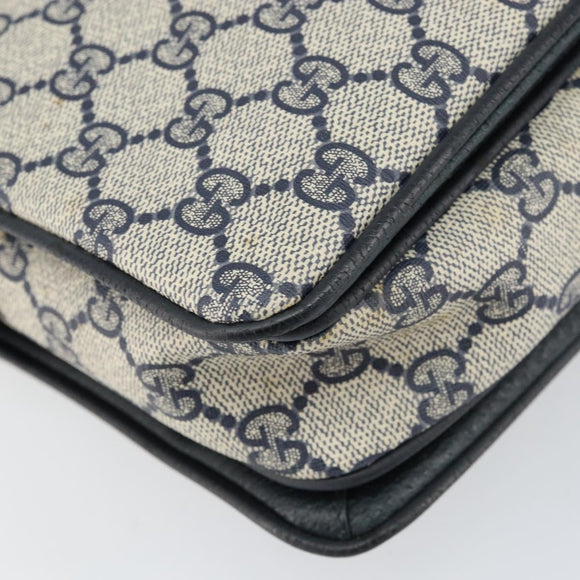 GUCCI GG Supreme Sherry Line Hand Bag PVC Navy Red 41 02 079 Auth 155654