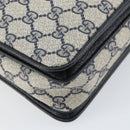 GUCCI GG Supreme Sherry Line Hand Bag PVC Navy Red 41 02 079 Auth 155654-13