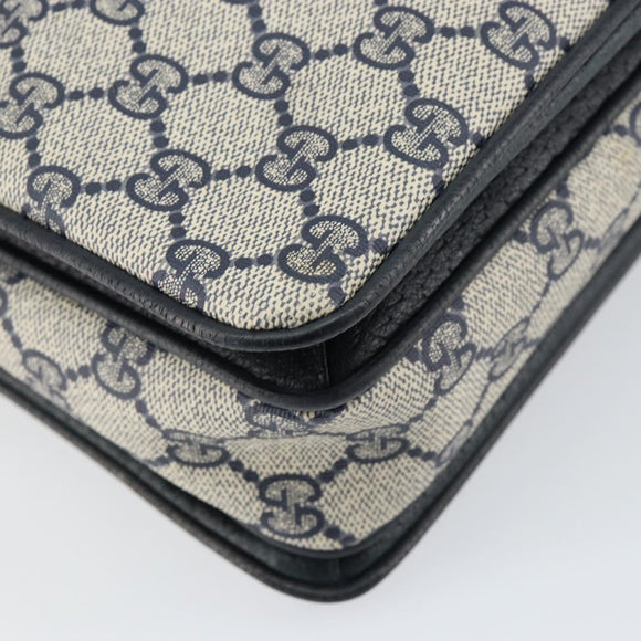 GUCCI GG Supreme Sherry Line Hand Bag PVC Navy Red 41 02 079 Auth 155654