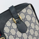 GUCCI GG Supreme Sherry Line Hand Bag PVC Navy Red 41 02 079 Auth 155654-15