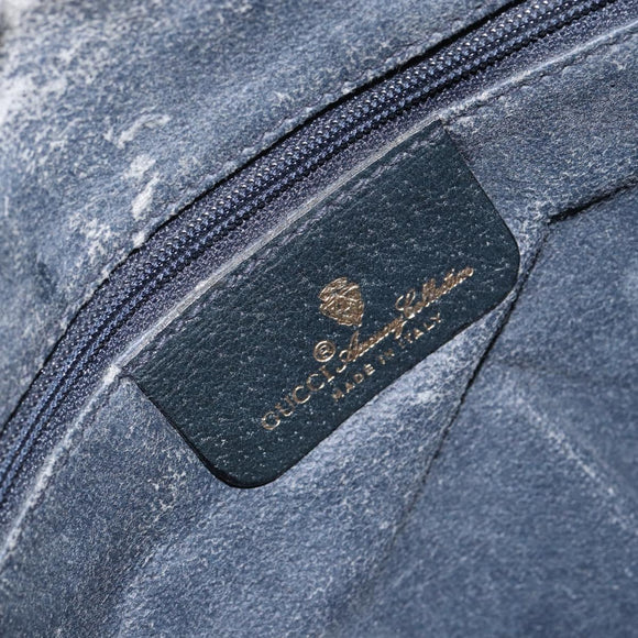 GUCCI GG Supreme Sherry Line Hand Bag PVC Navy Red 41 02 079 Auth 155654