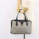 GUCCI GG Supreme Sherry Line Hand Bag PVC Navy Red 41 02 079 Auth 155654-26