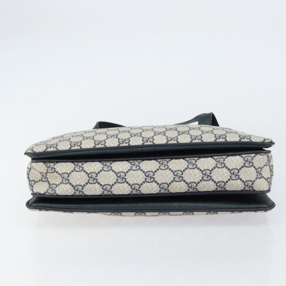 GUCCI GG Supreme Sherry Line Hand Bag PVC Navy Red 41 02 079 Auth 155654