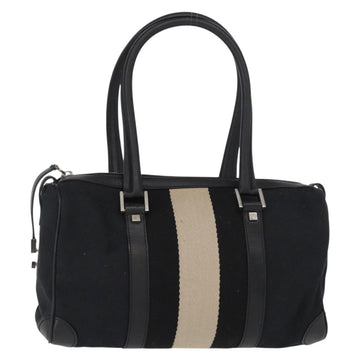 GUCCI GG Canvas Hand Bag Black Silver 000 0851 3754 Auth 155656