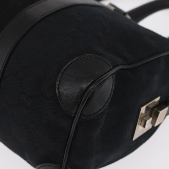 GUCCI GG Canvas Hand Bag Black Silver 000 0851 3754 Auth 155656