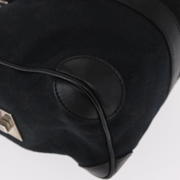 GUCCI GG Canvas Hand Bag Black Silver 000 0851 3754 Auth 155656