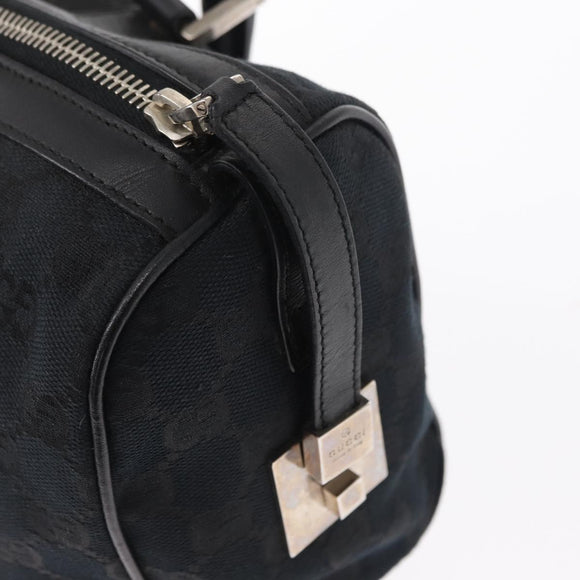 GUCCI GG Canvas Hand Bag Black Silver 000 0851 3754 Auth 155656