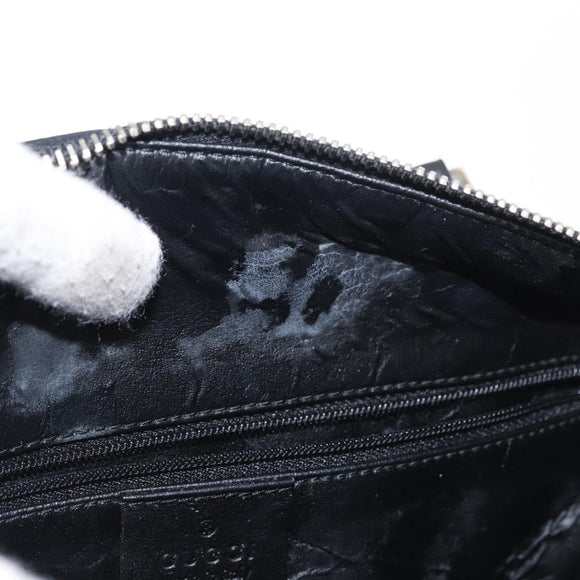 GUCCI GG Canvas Hand Bag Black Silver 000 0851 3754 Auth 155656