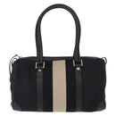 GUCCI GG Canvas Hand Bag Black Silver 000 0851 3754 Auth 155656-13