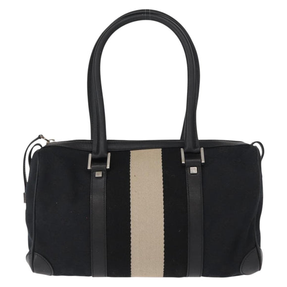 GUCCI GG Canvas Hand Bag Black Silver 000 0851 3754 Auth 155656