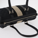 GUCCI GG Canvas Hand Bag Black Silver 000 0851 3754 Auth 155656-6