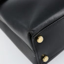 Salvatore Ferragamo Gancini Hand Bag Leather Black Gold Auth 155657-11