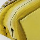 Salvatore Ferragamo Vala Chain Tote Bag Canvas Yellow Silver Auth 155658-14