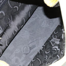 Salvatore Ferragamo Vala Chain Tote Bag Canvas Geel Zilver Auth 155658-11