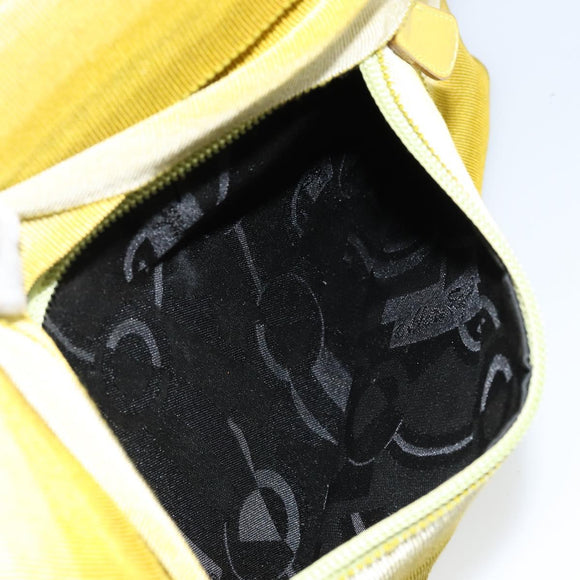 Salvatore Ferragamo Vala Chain Tote Bag Canvas Yellow Silver Auth 155658