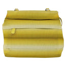 Salvatore Ferragamo Vala Chain Tote Bag Canvas Geel Zilver Auth 155658-13