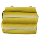 Salvatore Ferragamo Vala Chain Tote Bag Canvas Yellow Silver Auth 155658-2