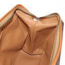 CELINE Macadam Canvas Pouch PVC Leather Brown Gold Auth 155659V-18