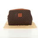 CELINE Macadam Canvas Pouch PVC Leather Brown Gold Auth 155659V-12