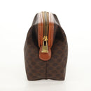CELINE Macadam Canvas Pouch PVC Leather Brown Gold Auth 155659V-3