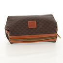 CELINE Macadam Canvas Pouch PVC Leather Brown Gold Auth 155659V-5