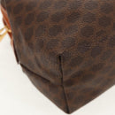 CELINE Macadam Canvas Pouch PVC Leather Brown Gold Auth 155659V-7