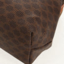 CELINE Macadam Canvas Pouch PVC Leather Brown Gold Auth 155659V-14