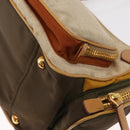 PRADA Hand Bag Canvas Beige Gold Auth 155660-11