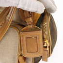 PRADA Hand Bag Canvas Beige Gold Auth 155660-15