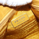PRADA Hand Bag Canvas Beige Gold Auth 155660-16