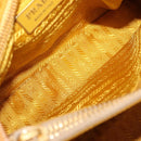 PRADA Hand Bag Canvas Beige Gold Auth 155660-17