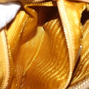 PRADA Hand Bag Canvas Beige Gold Auth 155660-23