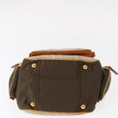 PRADA Hand Bag Canvas Beige Gold Auth 155660-9