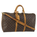 LOUIS VUITTON Monogram Keepall Bandouliere 50 Boston Bag M41416 LV Auth 155662-1