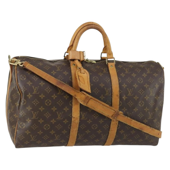 LOUIS VUITTON Monogram Keepall Bandouliere 50 Boston Bag M41416 LV Auth 155662