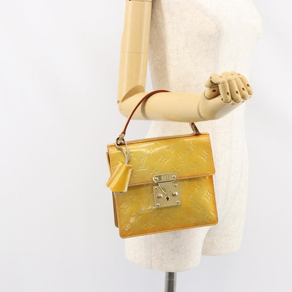 LOUIS VUITTON Monogram Vernis Spring Street Hand Bag Gris M91029 LV Auth 155681