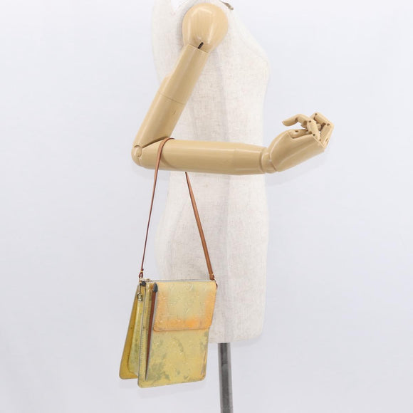 LOUIS VUITTON Monogram Vernis Motto Accessory Pouch Gris M91030 LV Auth 155682