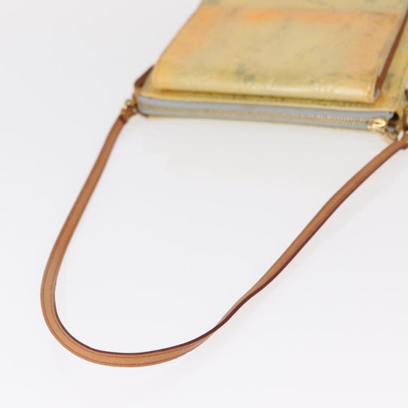 LOUIS VUITTON Monogram Vernis Motto Accessory Pouch Gris M91030 LV Auth 155682