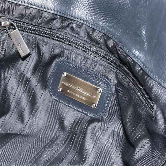 Salvatore Ferragamo Vala Tote Bag Leather Black Auth 155686