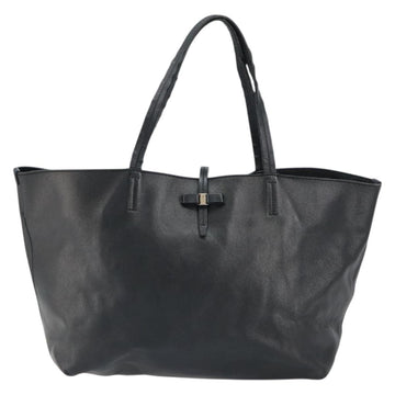 Salvatore Ferragamo Vala Tote Bag Leather Black Auth 155686 - 0