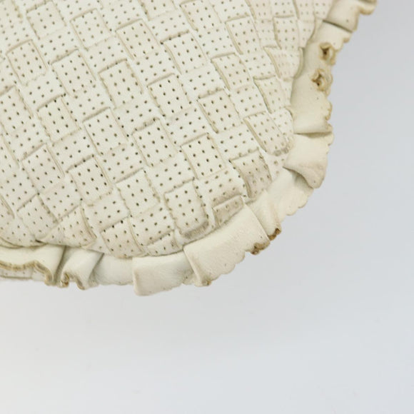 BOTTEGA VENETA INTRECCIATO Hobo Shoulder Bag Leather White 115653 Auth 155688