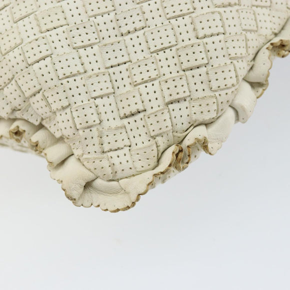 BOTTEGA VENETA INTRECCIATO Hobo Shoulder Bag Leather White 115653 Auth 155688